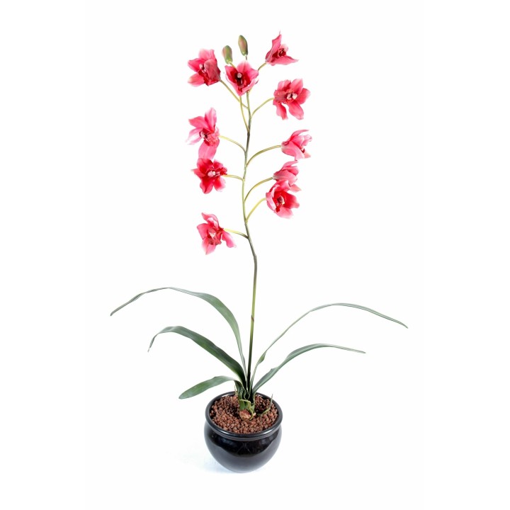 Kunst-Cymbidium-Orchidee 80cm Magenta