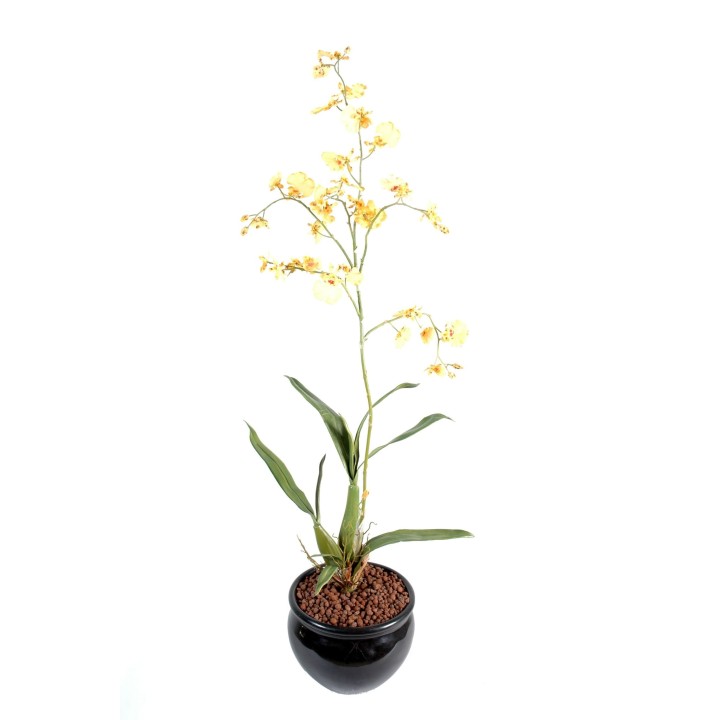 Kuenstliche Oncidium-Orchidee Gelb 60cm