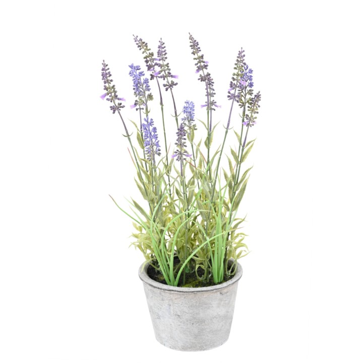 Dekorative Lavendel-Kunstpflanze im Topf - 40cm Grün