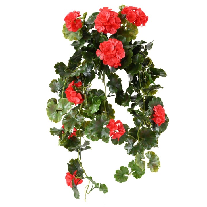 Künstliche Hänge-Geranie UV-beständig Rot 65cm