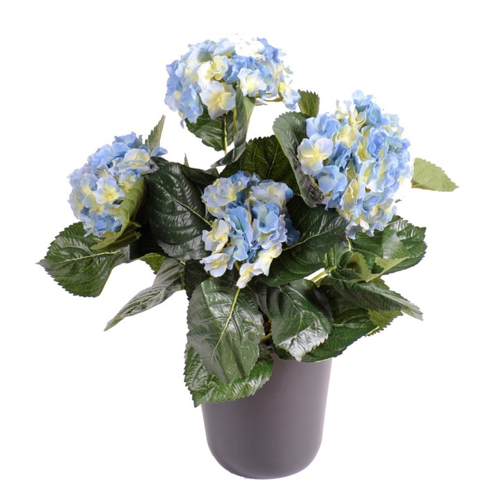 Kunst-Hortensie 40cm, Blau-Gelb