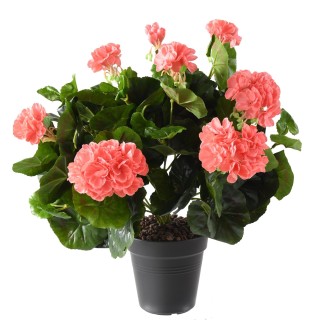 Lebensechte Geranie Kunstpflanze - 35cm Hellrot