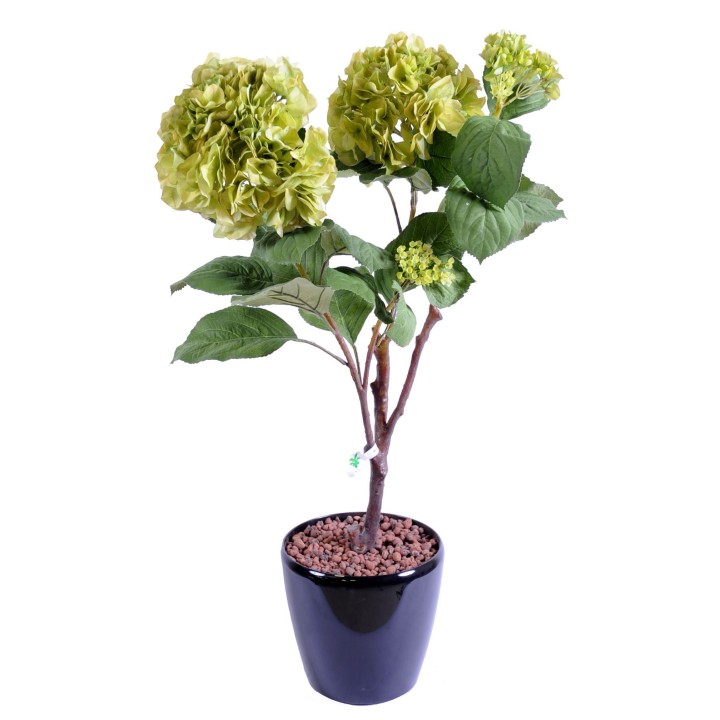 Künstliche Hortensie 82cm Grün