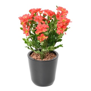 Künstliche Chrysantheme Rot-Gelb, 40 cm