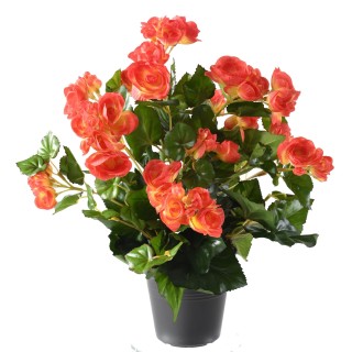 Künstliche Begonie Koralle - Orange, 35 cm