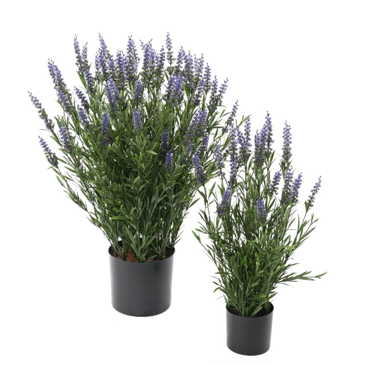 Lavendel Kunstpflanze mit Topf, UV-beständig, 68 cm, violett