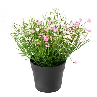 Gänseblümchen-Arrangement Kunstpflanze, UV-beständig, Rosa, 20cm