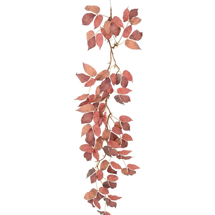 Kunstpflanze Wilder Wein Zweig, 115cm, Herbstrot