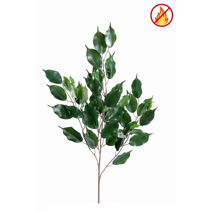 Ficus-Exotica-Kunstzweig 76cm - Brandschutz B1/RF2 - Grün