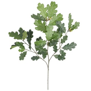 Dekorativer Eichenblattzweig 60 cm Grün
