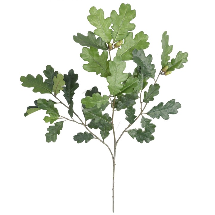 Dekorativer Eichenblattzweig 60 cm Grün
