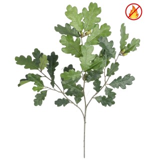 Künstlicher Eichenzweig 60cm Brandschutz B1/RF2 Grün