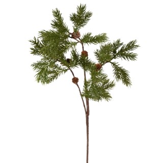 Künstlicher Kiefernzweig mit Zieräpfeln, 85 cm, Grün