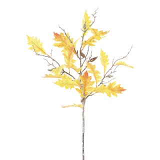 Kunst-Eichenzweig mit orangefarbenen Blättern, 95cm