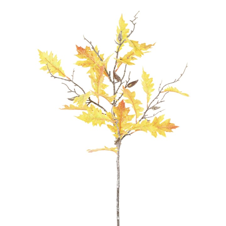 Kunst-Eichenzweig mit orangefarbenen Blättern, 95cm