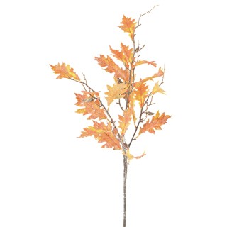 Kunst-Eichenzweig mit orangefarbenen Blättern, 95 cm