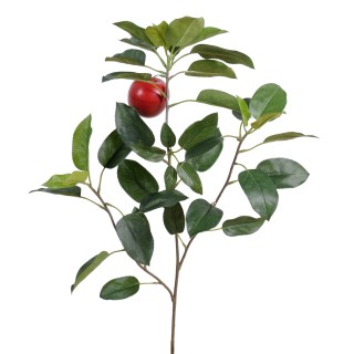 Kunst-Apfelbaumzweig mit Früchten, 75 cm, Grün-Rot