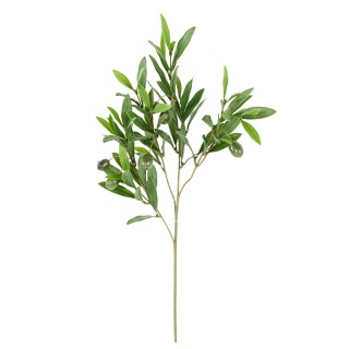 Künstlicher Olivenzweig, 52 cm, UV-beständig, Grün