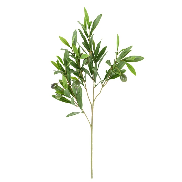 Künstlicher Olivenzweig, 52 cm, UV-beständig, Grün