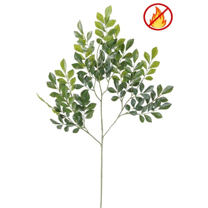 Murraya-Kunstzweig 70cm, schwer entflammbar (B1/RF2), Grün