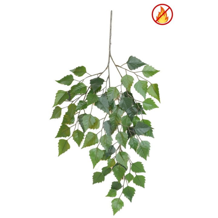 Künstlicher Birkenzweig Brandschutz FR, 70 cm, Grün
