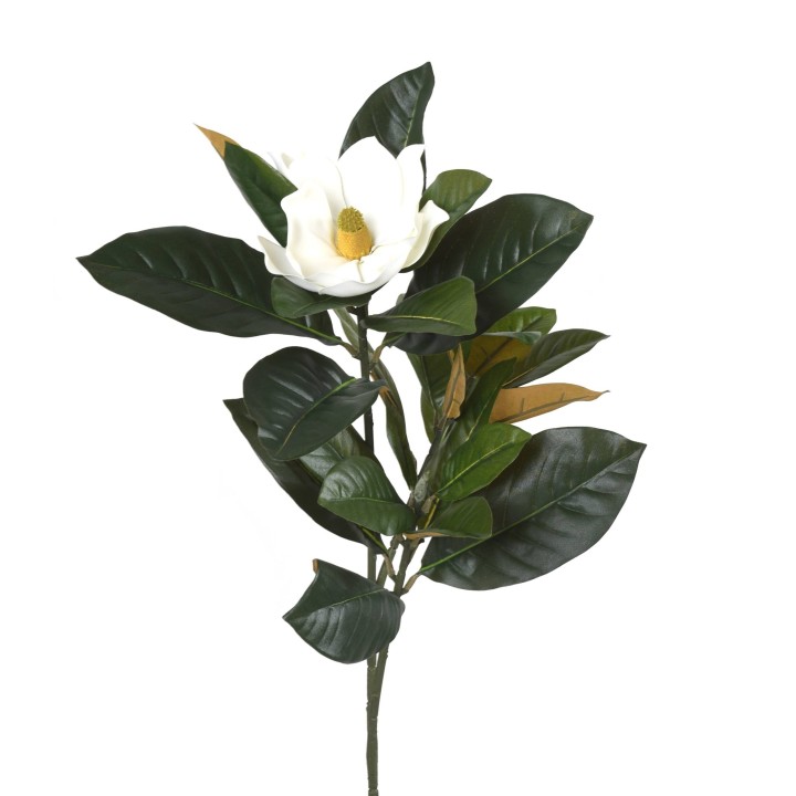 Dekorativer Magnolienzweig 60cm Weiss