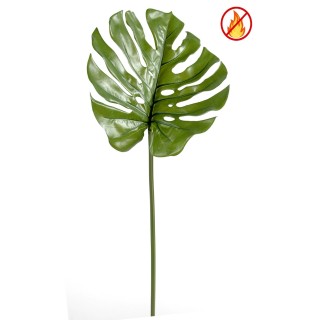Philodendron Monstera Kunstpflanzen-Stiel, 75cm, Brandschutz B1/RF2, Grün