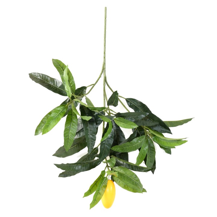 Realistischer Mango-Zweig Kunstpflanze - 70 cm, Grün