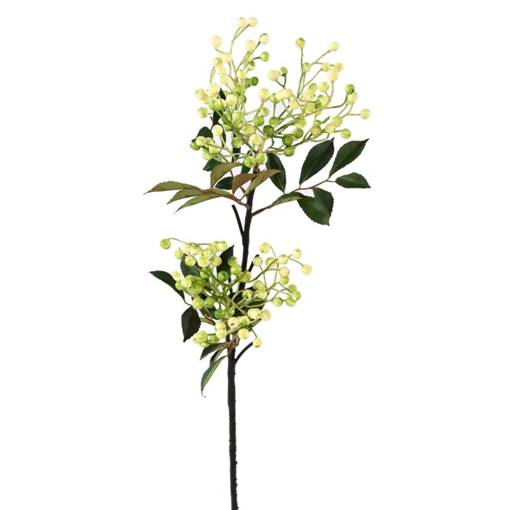 Eleganter Kunstzweig mit weissen Beeren, 85 cm
