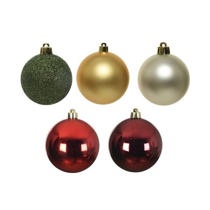 Christbaumkugel-Set 30-teilig, Farbvielfalt, Bruchfest, 6 cm