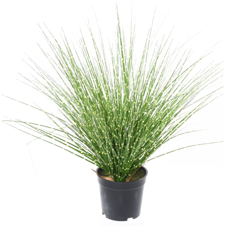 Künstliches Ziergras Miscanthus Zebrina, 120 cm, Grün-Gelb