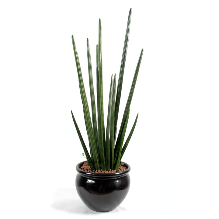 Künstliche Sansevieria Kunstpflanze, 90 cm, pflegeleicht, dunkelgrün
