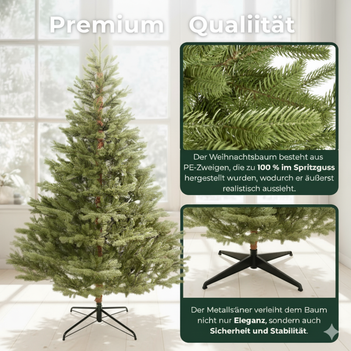 Realistische Spritzguss Nordmanntanne - 150 cm Premium-Qualität