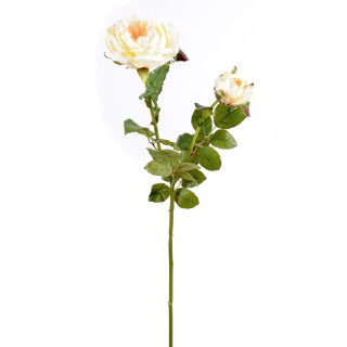 Künstliche Damaskus Rose Weiss 63cm