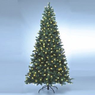 Premium Spritzguss Blautanne - 210 cm mit warmweisser LED-Beleuchtung